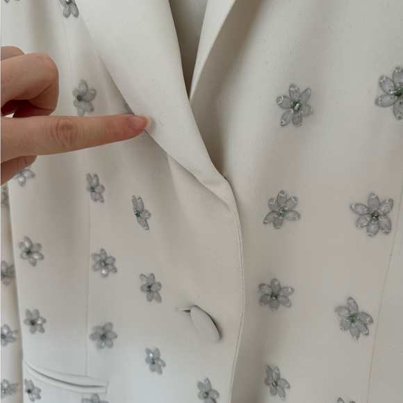 Jay Godfrey Ace Embellished Tuxedo Mini Dress Bridal White Size 2 - Picture 3 of 8